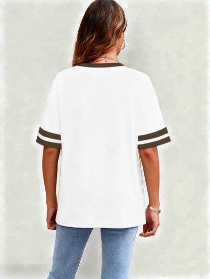 Damen T-Shirt mit Herz-Print, sportlich-lässiger Stil, ideal für Alltag und Freizeit