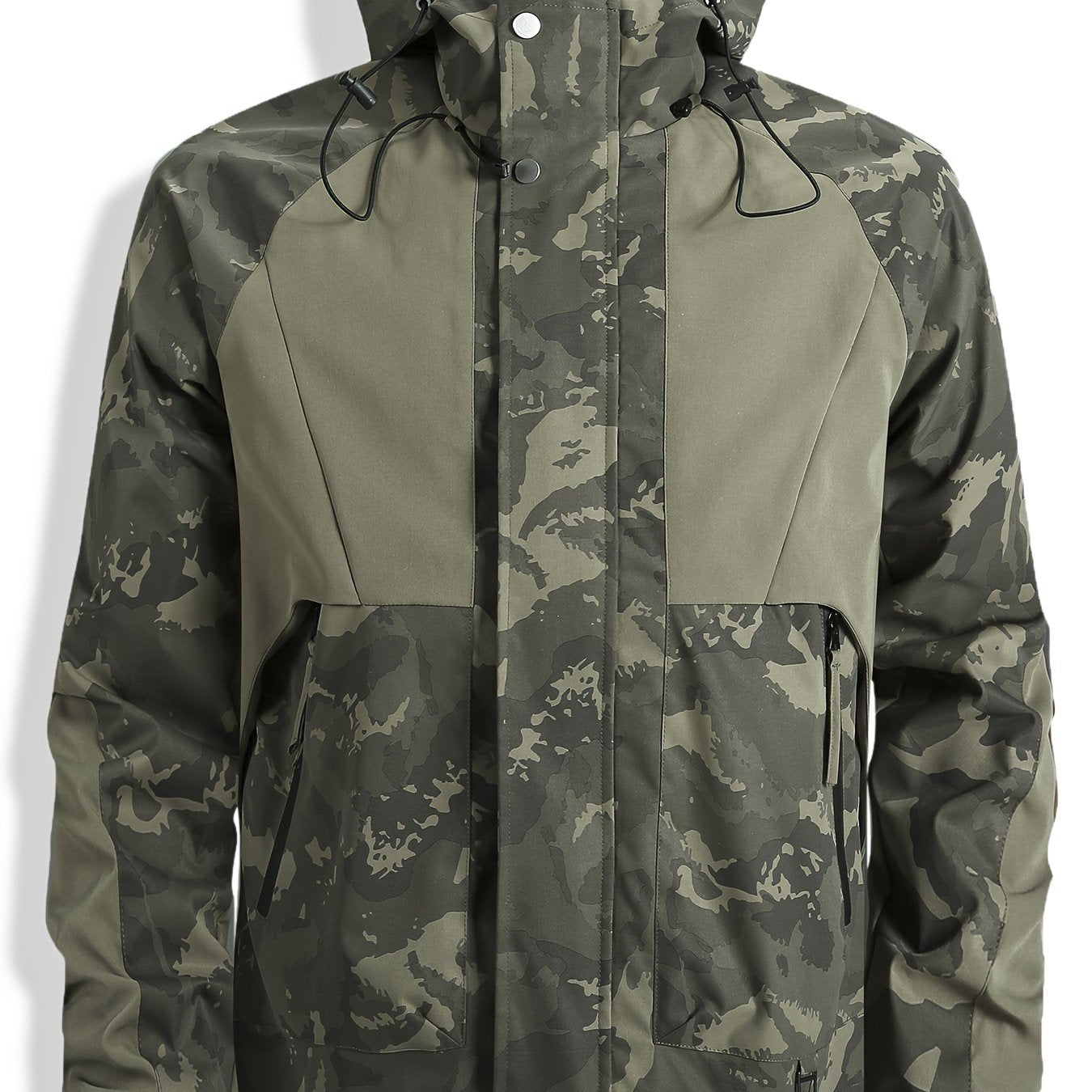 Herren Tarnmuster Jacke mit Kapuze – Grün Camouflage