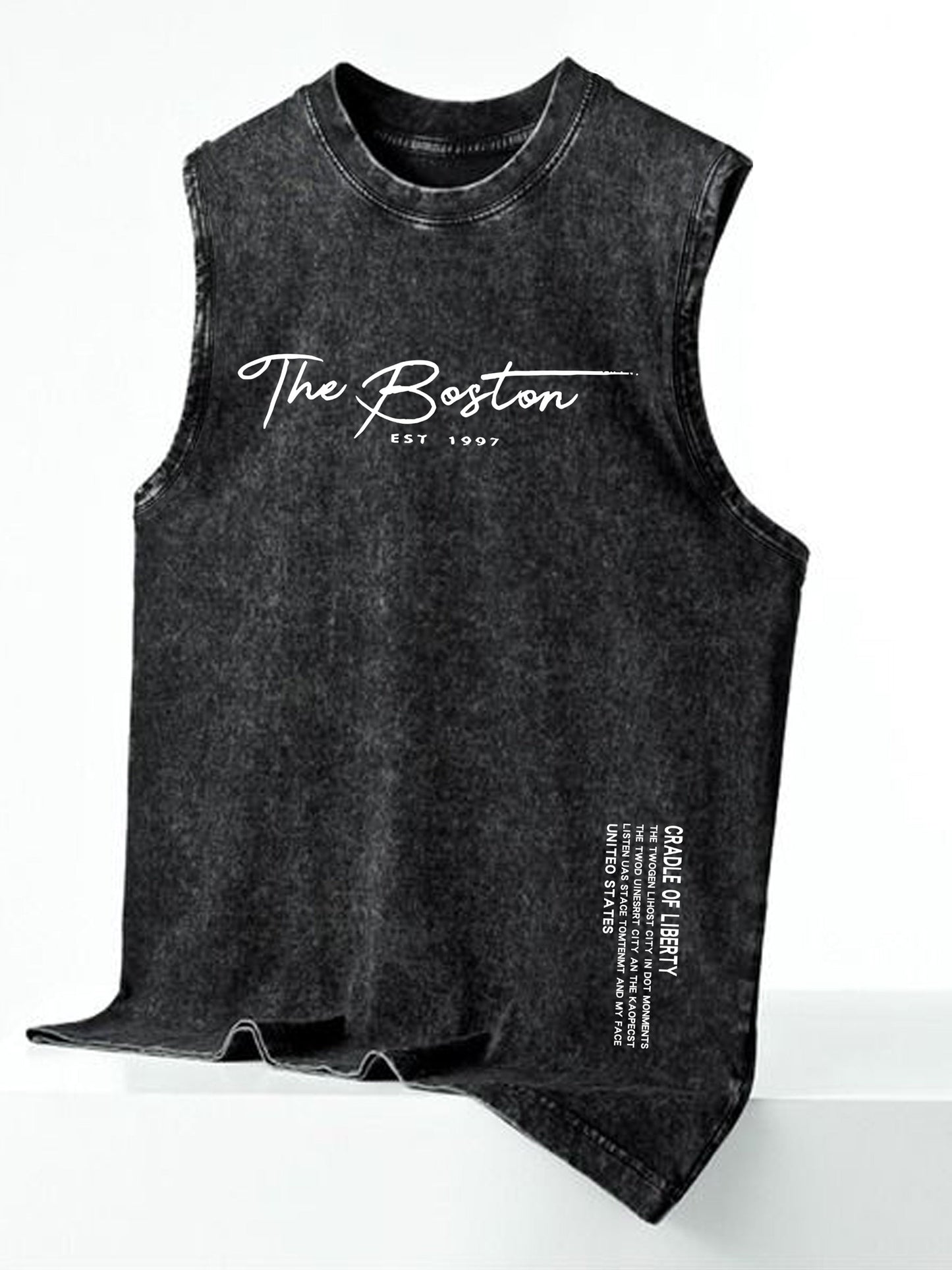 Herren Streetstyle ärmelloses Tanktop mit vertikalem Print – Urban Look für Freizeit & Fitness