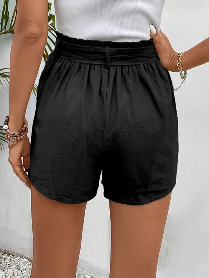 Damen Eleganter Mini-Wickelrock mit Bindegürtel und Taschen – Perfekt für Sommer & Freizeit