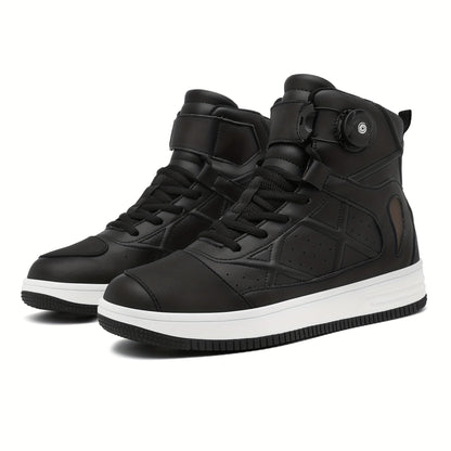 Hoher Sneaker für Herren, Schwarz mit Schnürsenkeln & Drehverschluss