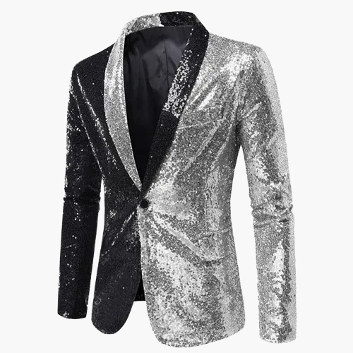 Herren Luxus Pailletten Sakko Blazer für Party und Bühne – Elegantes Glitzer-Design