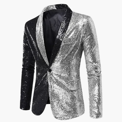 Herren Luxus Pailletten Sakko Blazer für Party und Bühne – Elegantes Glitzer-Design