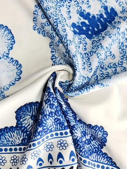 Damen Boho Maxikleid mit Halterneck und Grafikprint für Urlaub und Sommerfeste