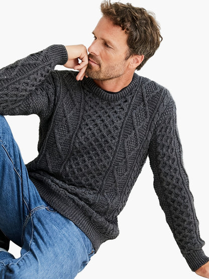 Herren Strickpullover im Zopfmuster – Klassischer Casual Style für Alltag und Freizeit