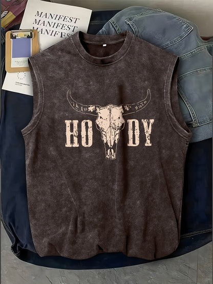 Herren Western Tanktop mit Print – Lässiges ärmelloses Shirt im Vintage-Stil für Freizeit & Festivals