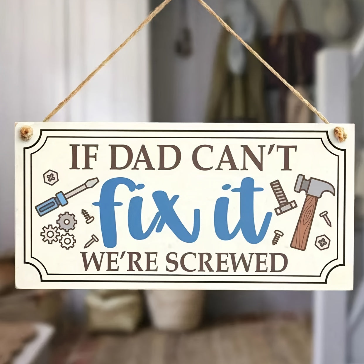 Vater Geschenk Wanddeko Lustiges Schild für den Vatertag – Männer Deko Werkstatt Spruchschild