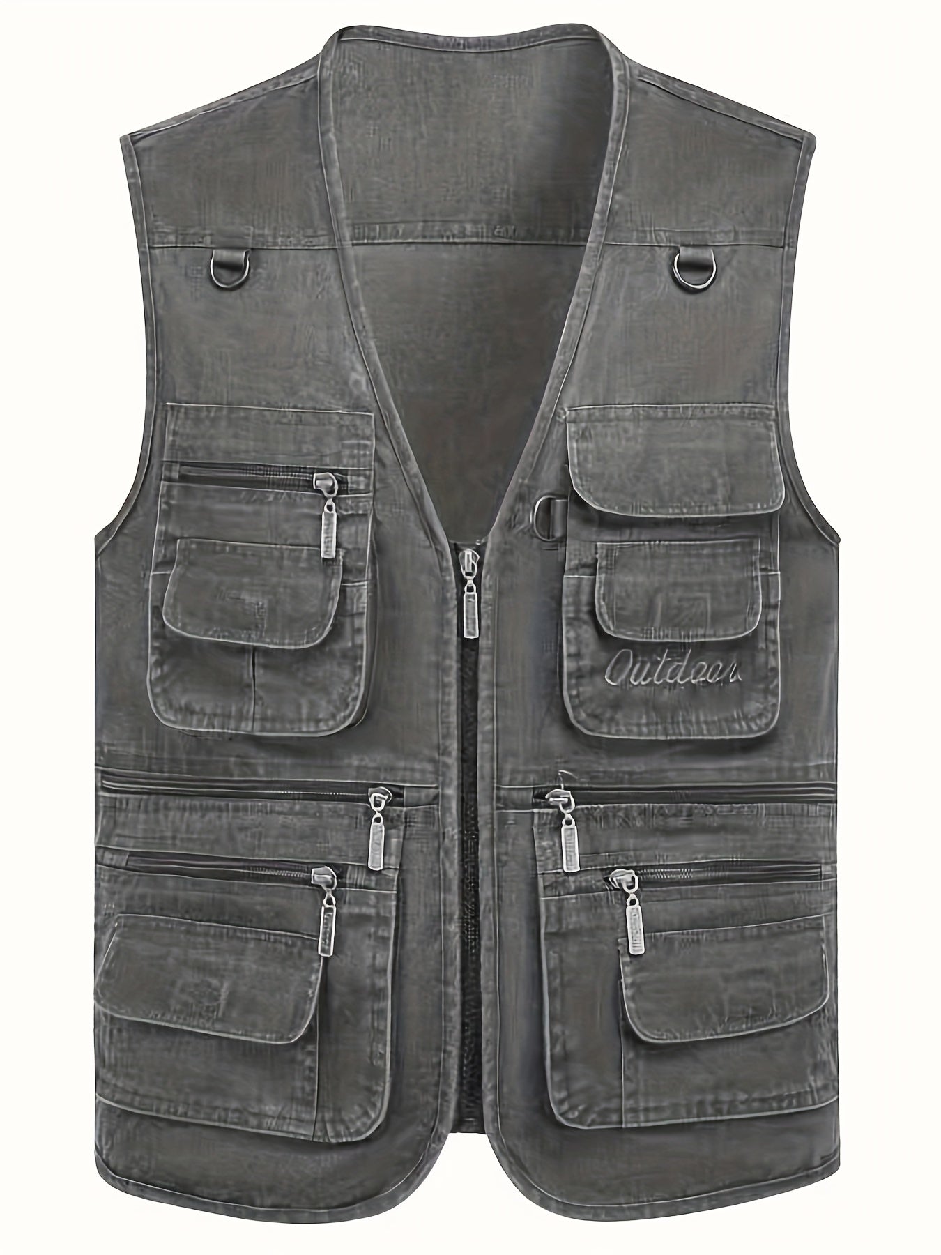 Herren Outdoor Freizeit Weste mit vielen Taschen – Angler-, Reise- & Fotografie-Weste, Utility Style