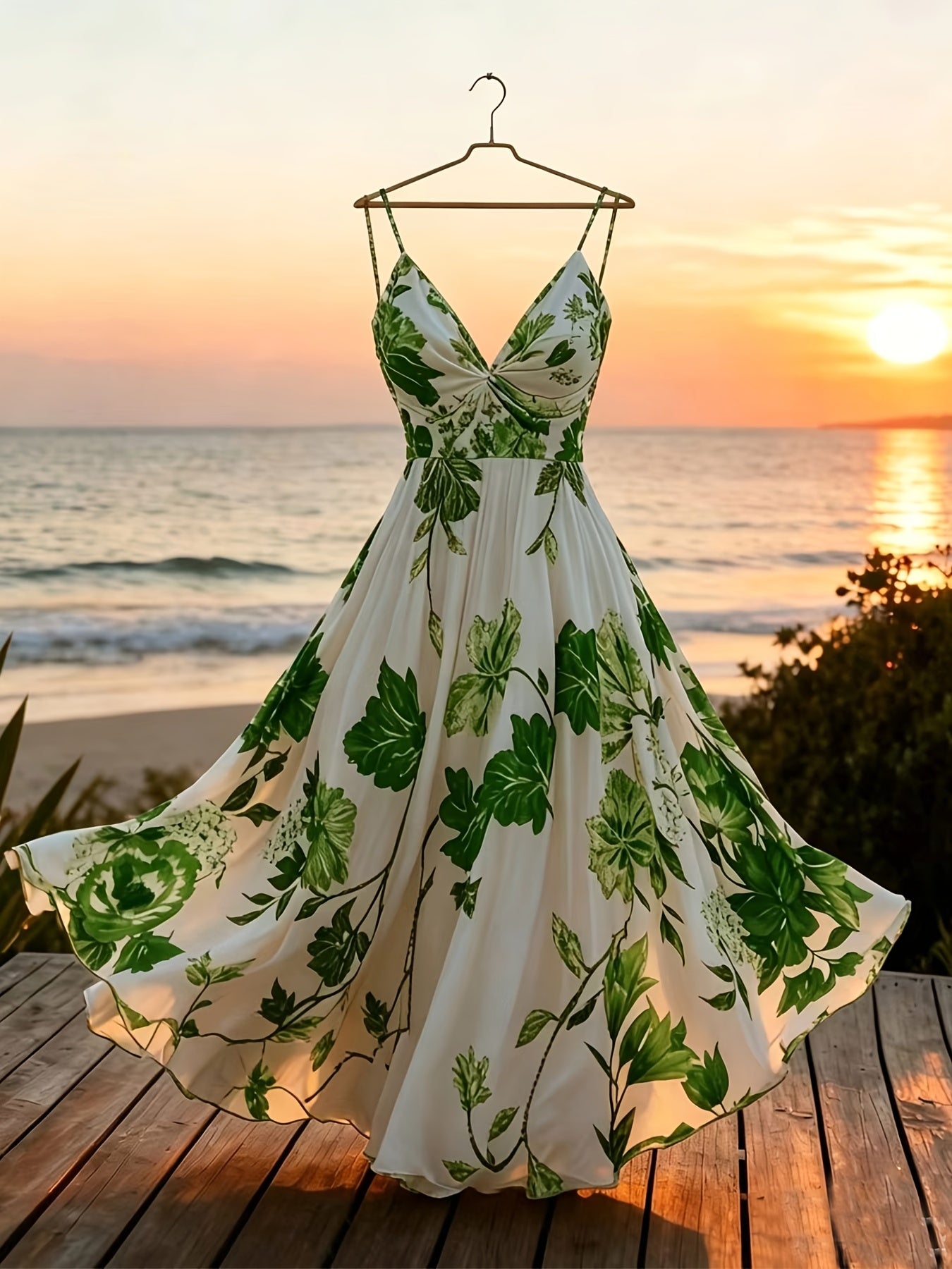 Damen Maxikleid mit romantischem Blumendruck und Eleganz für besondere Anlässe