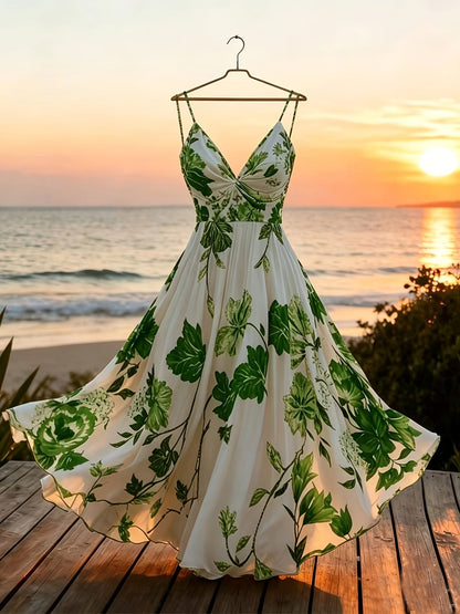 Damen Maxikleid mit romantischem Blumendruck und Eleganz für besondere Anlässe