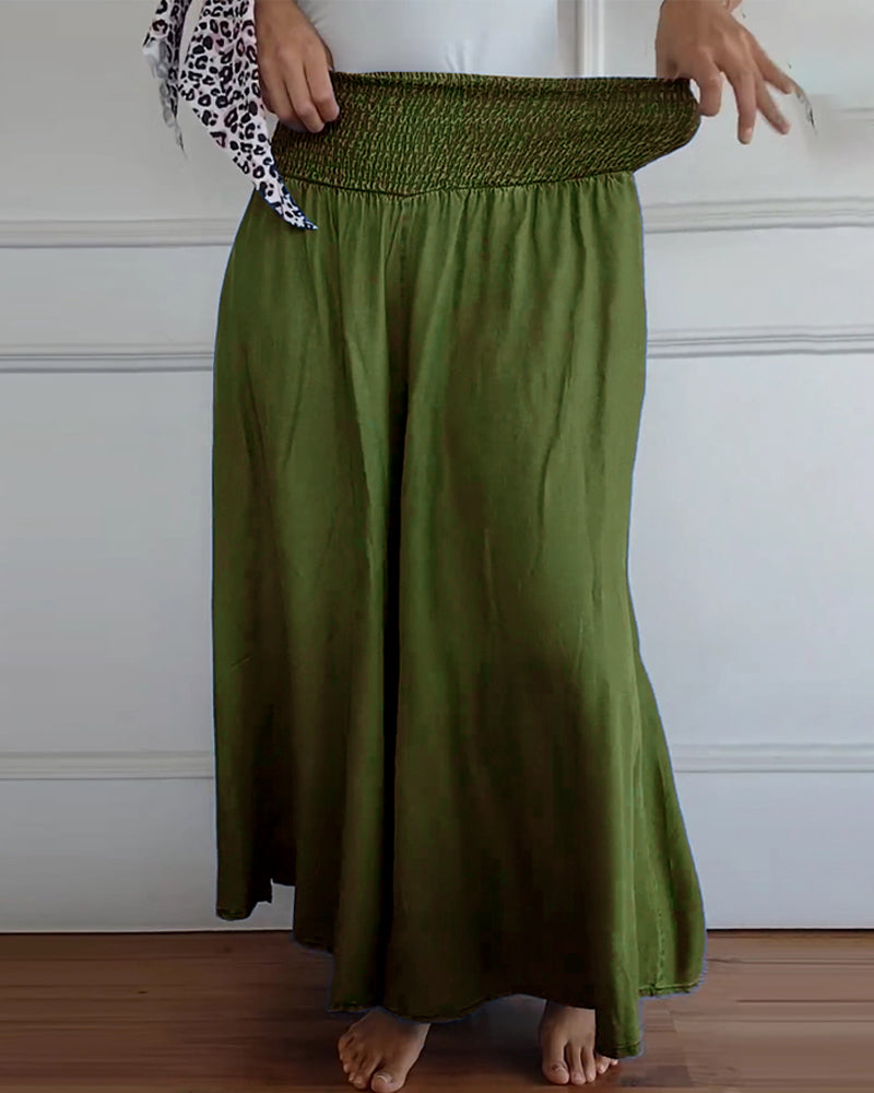 Damen Weite-Hose mit hohem Bund – Lässige elegante Freizeithose, bequemer Alltagsstil