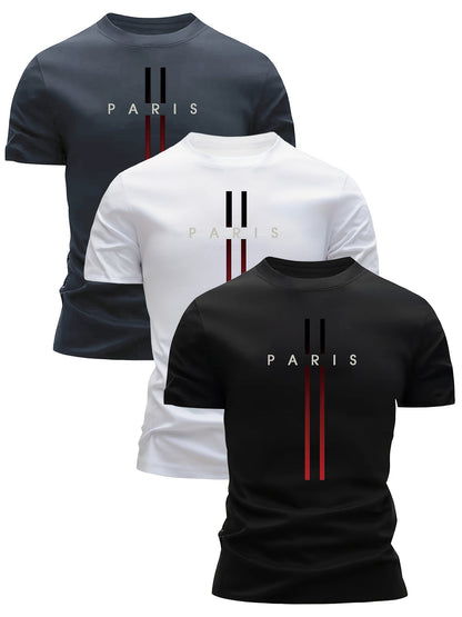 Herren T-Shirt Paris Design – Modisches Freizeitshirt mit Urbanem Stil