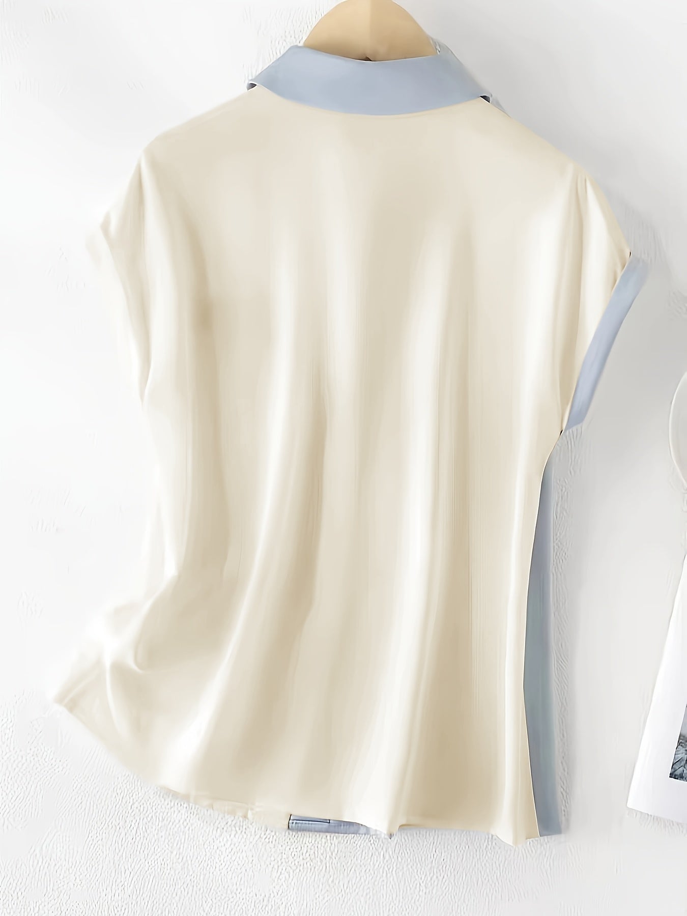 Damen Elegante Bluse im Colorblock-Design mit Knopfleiste – Sommermode, Ärmellos, Büro & Freizeit