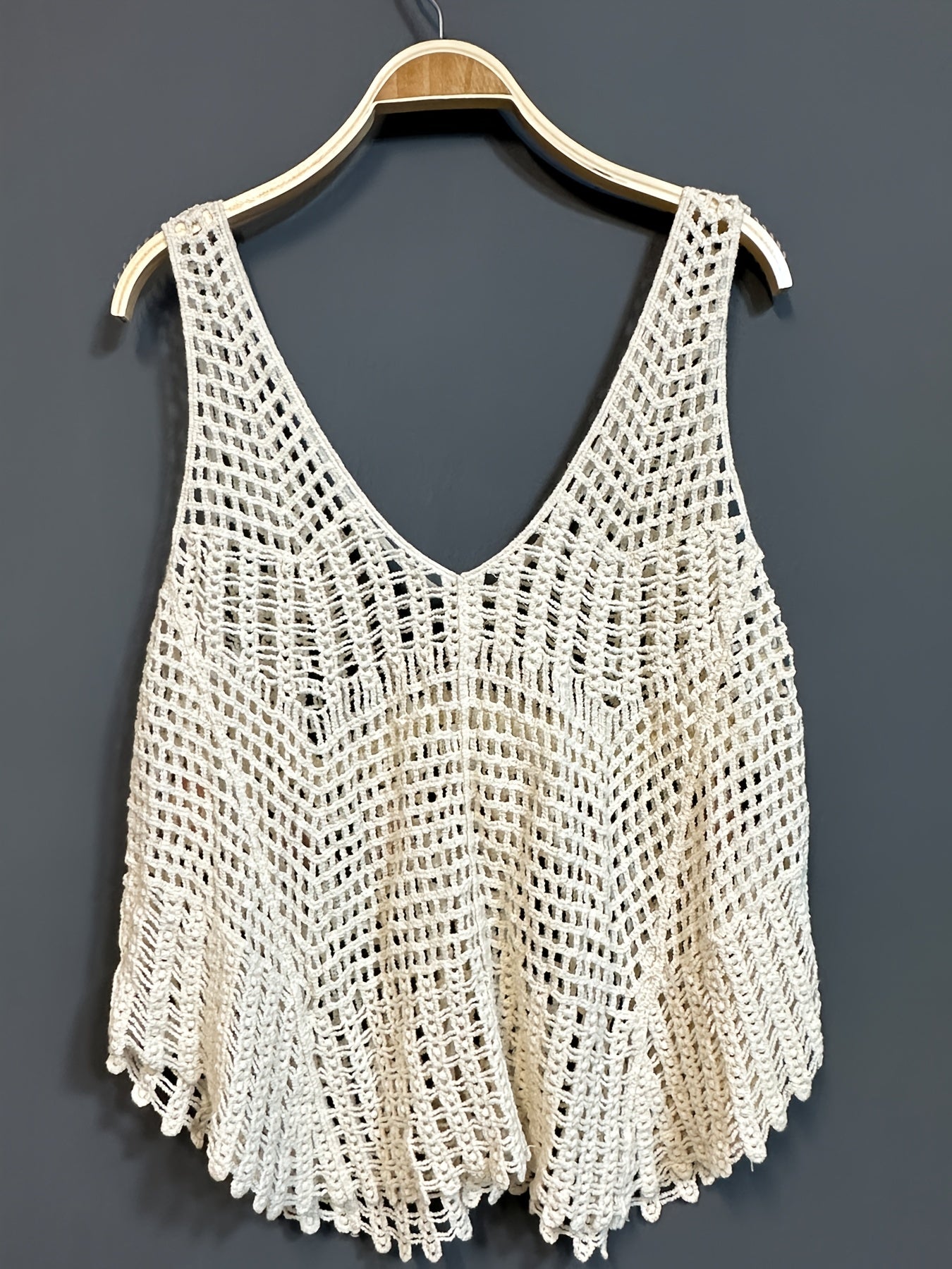 Damen Boho Häkel-Top mit Fransen und Perlen – Sommer Strandmode