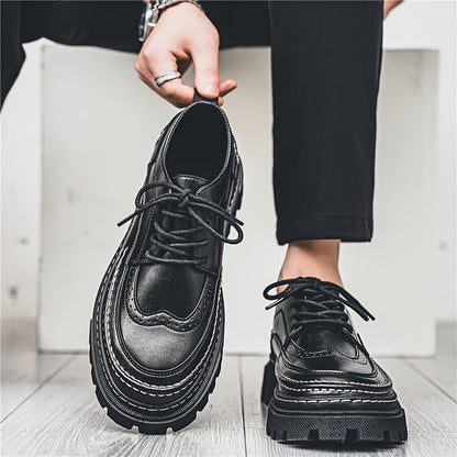 Herren Vintage Brogue Schnürschuhe – Elegante Alltagsschuhe mit Profilsohle