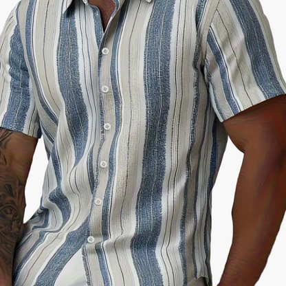 Herren Sommer Hemd Kurzarm – Lässiger Streifenlook für Freizeit & Urlaub