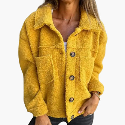 Damen Teddy-Fleecejacke – Modische Sherpa Übergangsjacke für Alltag und Freizeit