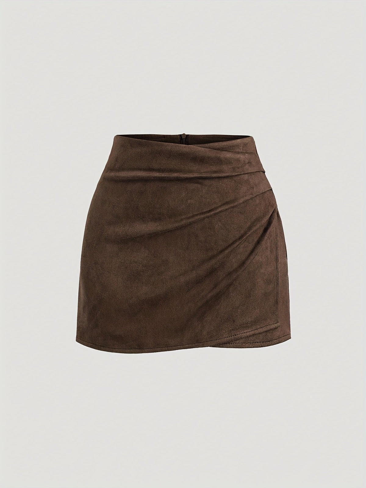 Damen Minirock mit Drapierung in Wildleder-Optik