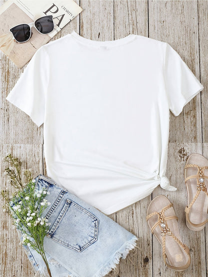Damen T-Shirt mit floraler Boho-Feder Grafik – Modisches Freizeitshirt für Frühling und Sommer