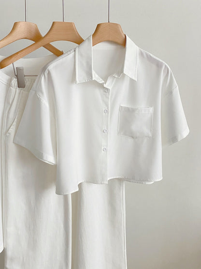 Damen Kurzarm Bluse im modernen Cropped-Look – Lässig & vielseitig kombinierbar