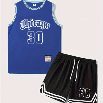 Herren Basketball Trikot Set Chicago 30 – Sportliches Tanktop und Shorts für Training und Freizeit
