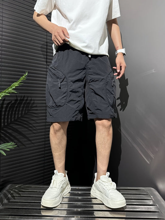Herren Utility Cargo Shorts mit Reißverschlusstaschen – Urban Athleisure Style