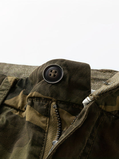 Herren Cargo-Shorts im Camouflage-Stil für Outdoor & Freizeit – Bequeme Cargoshorts mit großen Taschen