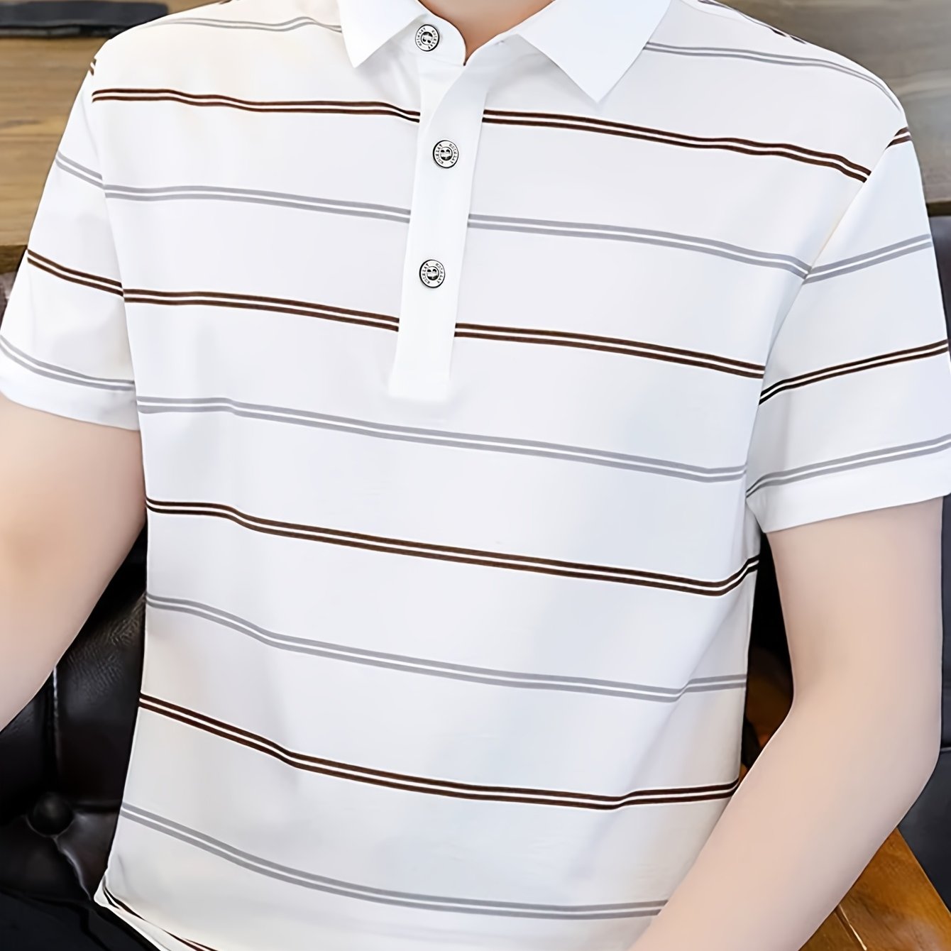 Herren Poloshirt mit Streifenmuster – Moderner Freizeit- & Business-Look