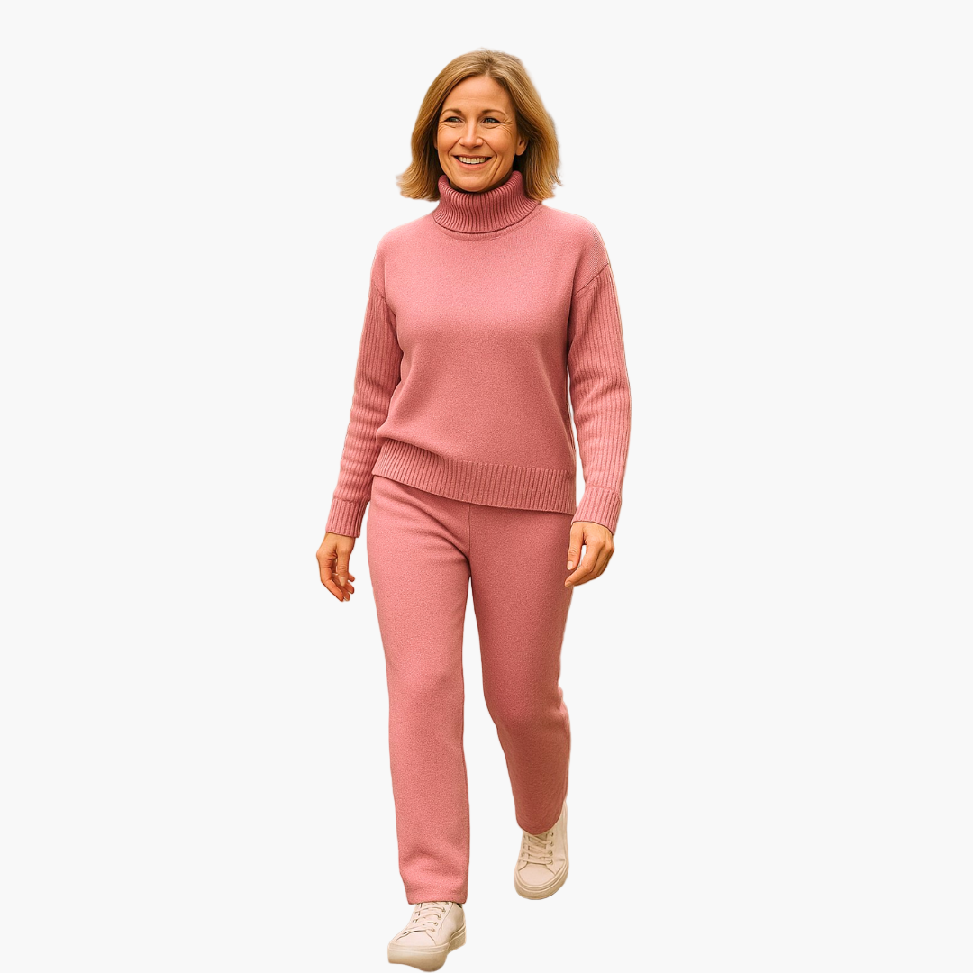 Damen Kaschmir-Strickset Loungewear Elegant & Bequem für Alltag und Freizeit