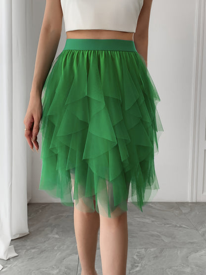 Damen Tüllrock mit Stufen-Design – Verspielter, femininer Look für Alltag und besondere Anlässe