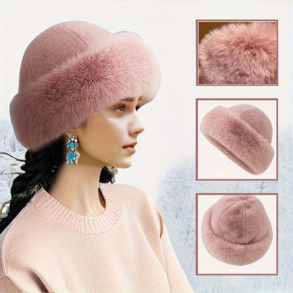 Winter Set Pelzimitat 3-teilig: Hut, Schal & Handschuhe mit Kunstfellbesatz, Warme Winteraccessoires