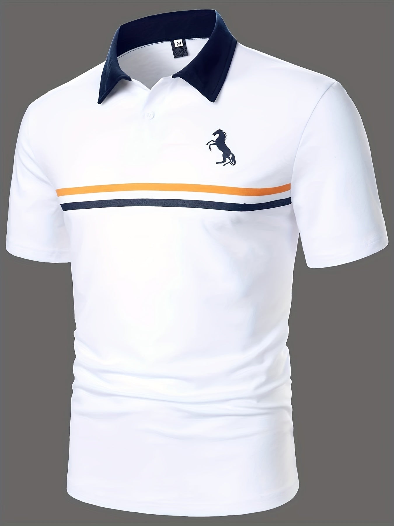 Herren Poloshirt mit Kontrastkragen und sportlichem Streifendesign