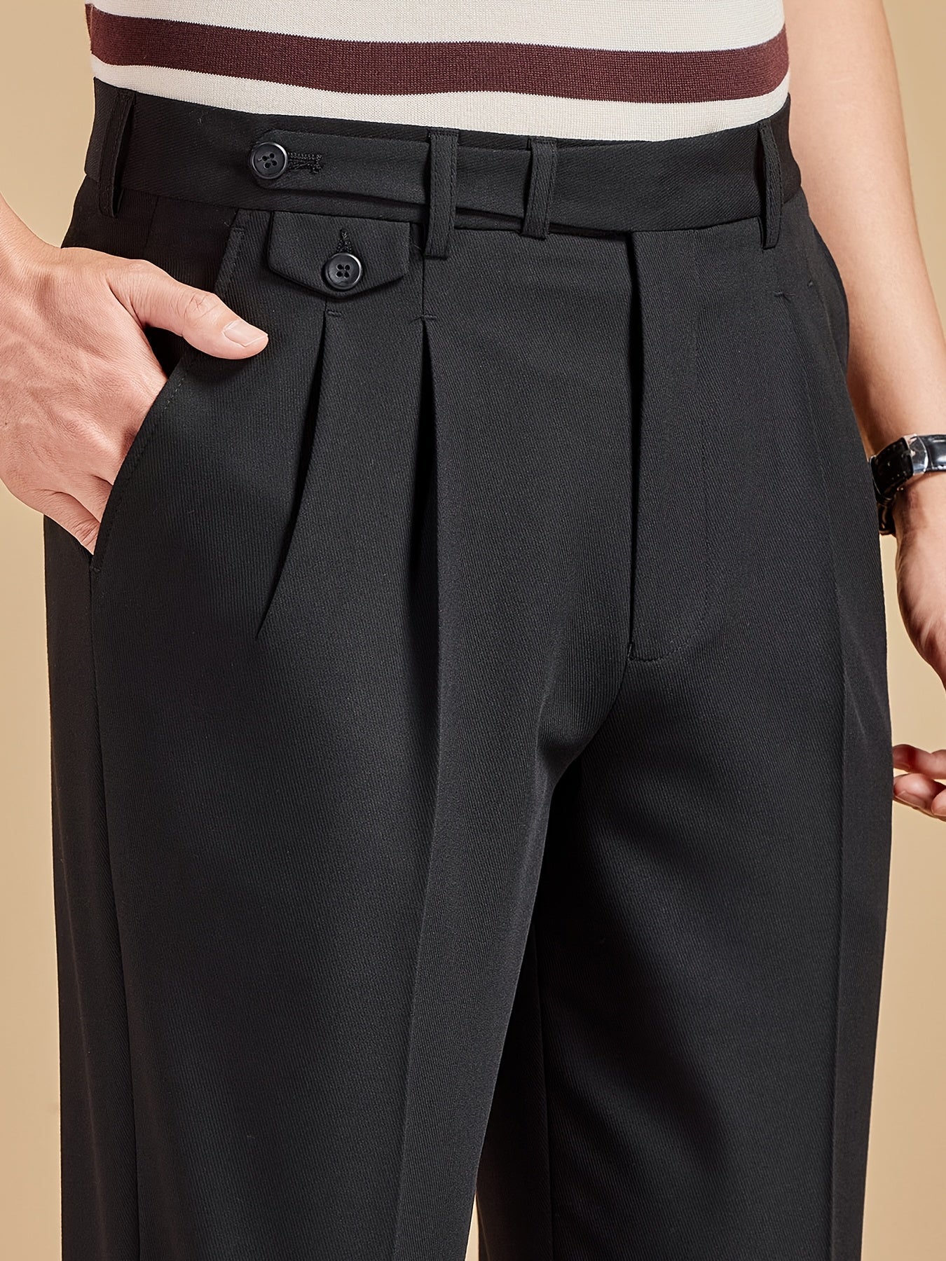 Herren Business-Hose mit Bundfalten – Elegante, Moderne Stoffhose für Büro & Alltag
