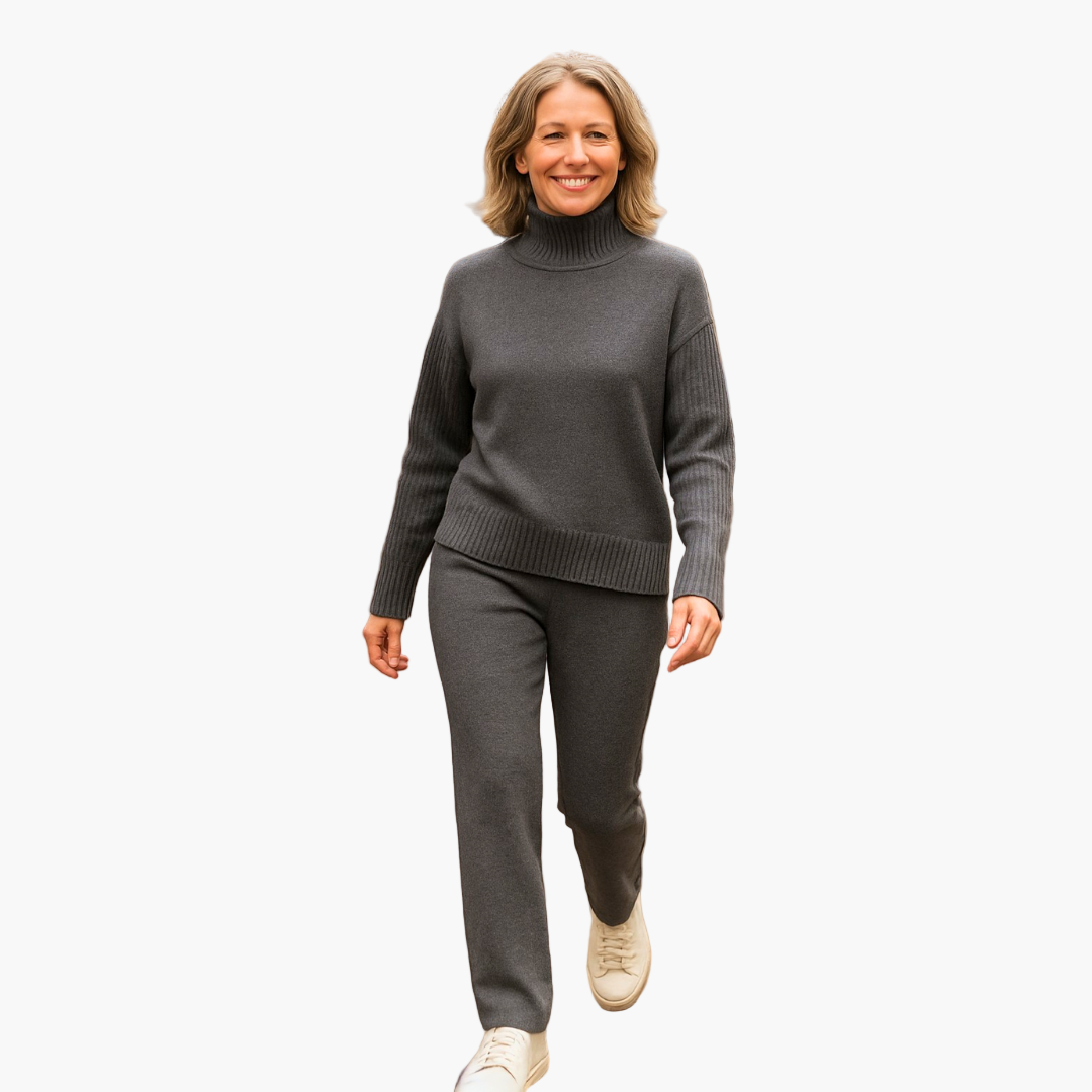 Damen Kaschmir-Strickset Loungewear Elegant & Bequem für Alltag und Freizeit