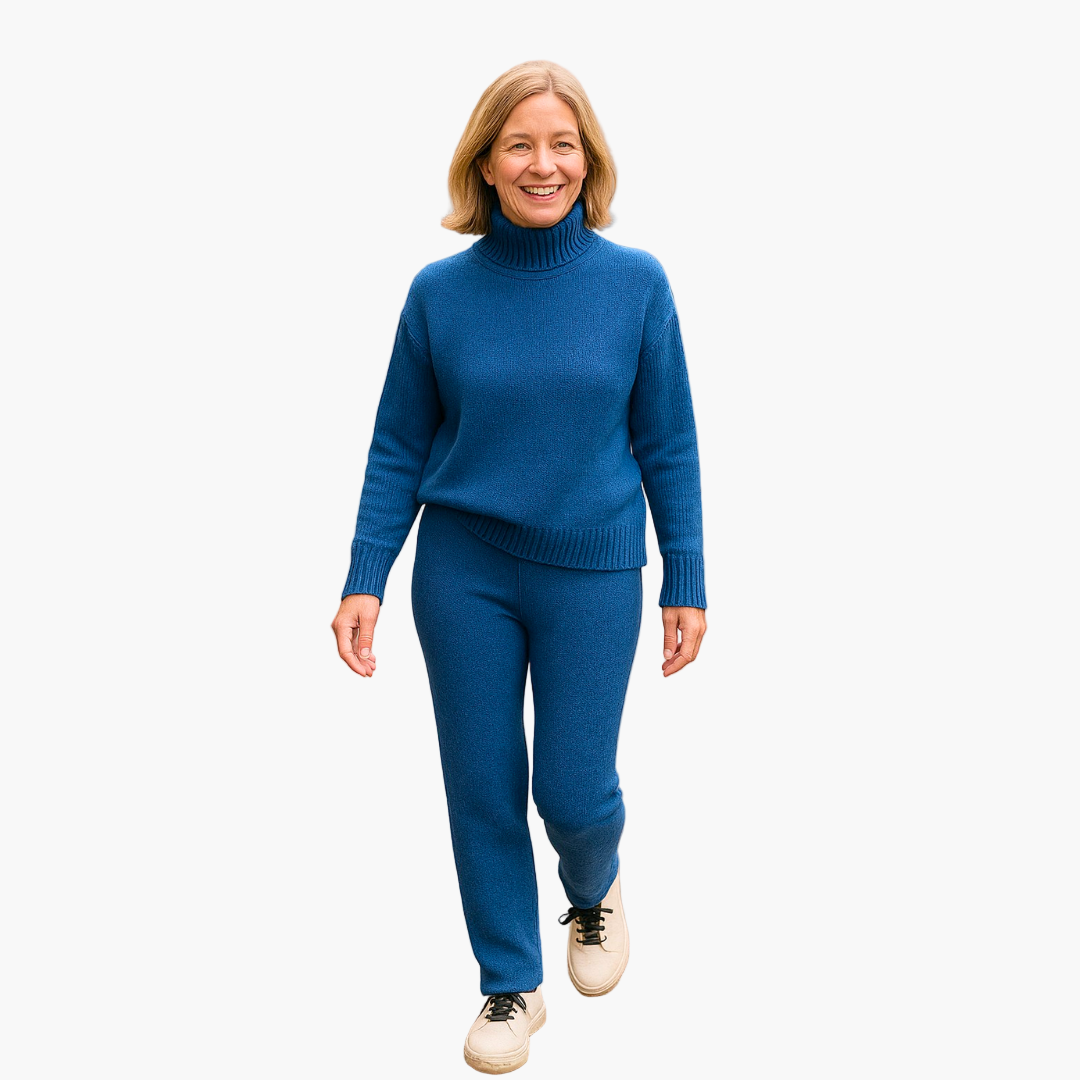 Damen Kaschmir-Strickset Loungewear Elegant & Bequem für Alltag und Freizeit