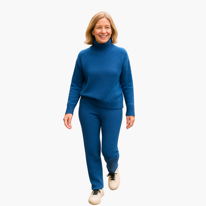 Damen Kaschmir-Strickset Loungewear Elegant & Bequem für Alltag und Freizeit
