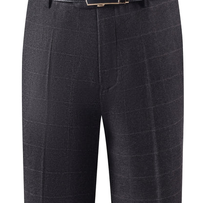Herren Hose im Karomuster Anzughose Klassisch Elegante Freizeithose