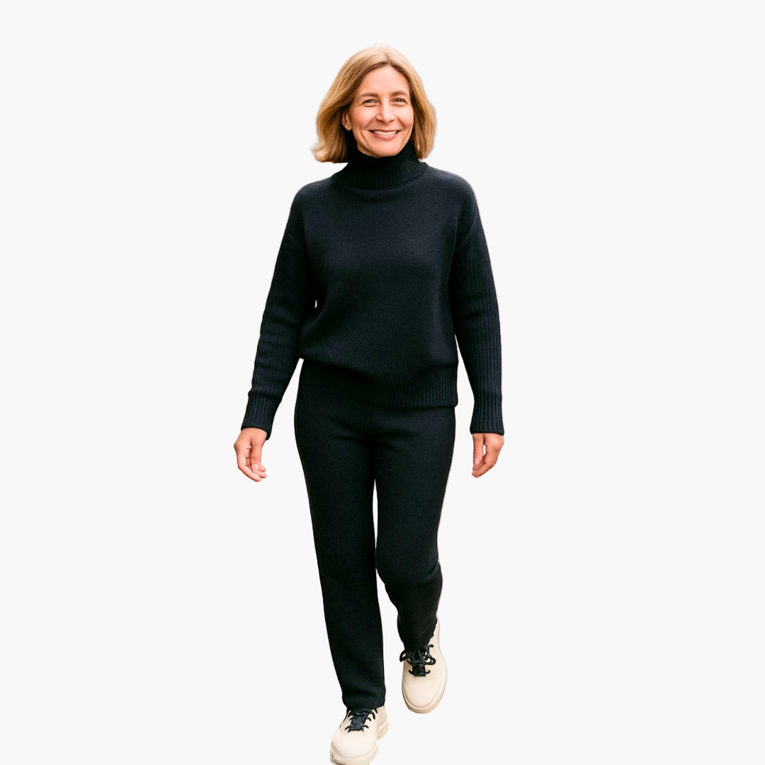 Damen Kaschmir-Strickset Loungewear Elegant & Bequem für Alltag und Freizeit