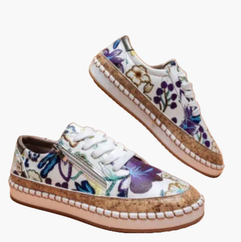 Damen Sneaker mit Blumenmuster – Modische Freizeitschuhe mit orthopädischem Komfort