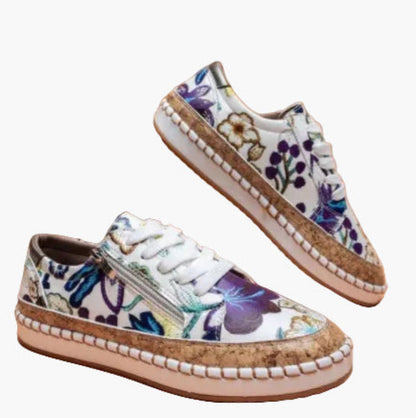 Damen Sneaker mit Blumenmuster – Modische Freizeitschuhe mit orthopädischem Komfort