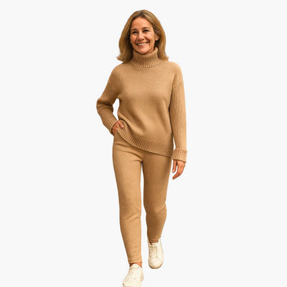 Damen Kaschmir-Strickset Loungewear Elegant & Bequem für Alltag und Freizeit