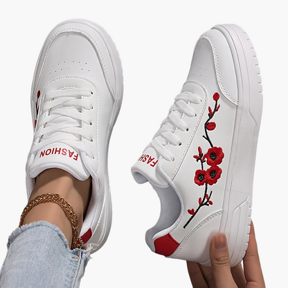 Damen Sneaker mit Blumenstickerei und modischem Design – Alltag & Freizeit