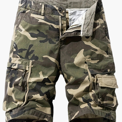 Herren Cargo-Shorts im Camouflage-Stil für Outdoor & Freizeit – Bequeme Cargoshorts mit großen Taschen