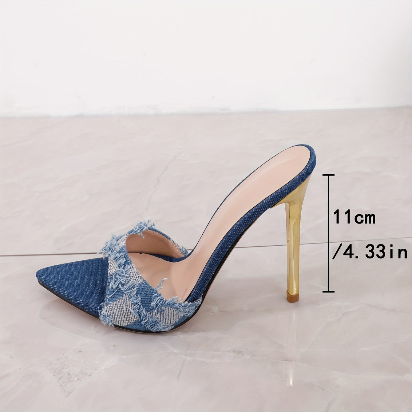 Damen Stiletto-Mules mit modischem Fransen-Design und spitzem Zehenbereich – Elegante High Heels für trendige Outfits