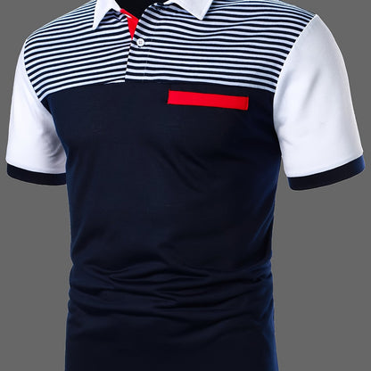Herren Polohemd Modern Streifen Design – Smart-Casual Stil für Freizeit und Büro