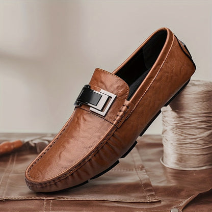 Herren Mokassins Slip-On Loafer mit Schnalle – Eleganter Freizeitschuh für Alltag und Freizeit