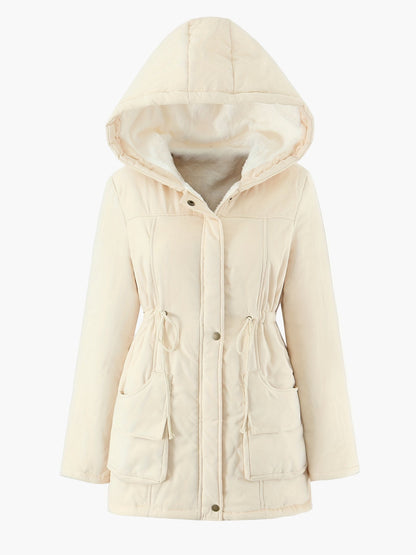 Damen Winterparka mit Kapuze und Fleece-Futter – Lässiger Outdoor-Mantel