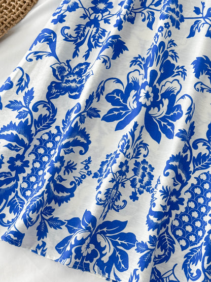 Damen Midikleid mit floraler Musterung und Cut-Out – Femininer Sommerstil für Freizeit und Events