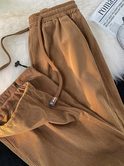 Herren Plissee-Freizeithose mit Kordelzug – Moderner City-Look, Relaxed Fit, Urban Style