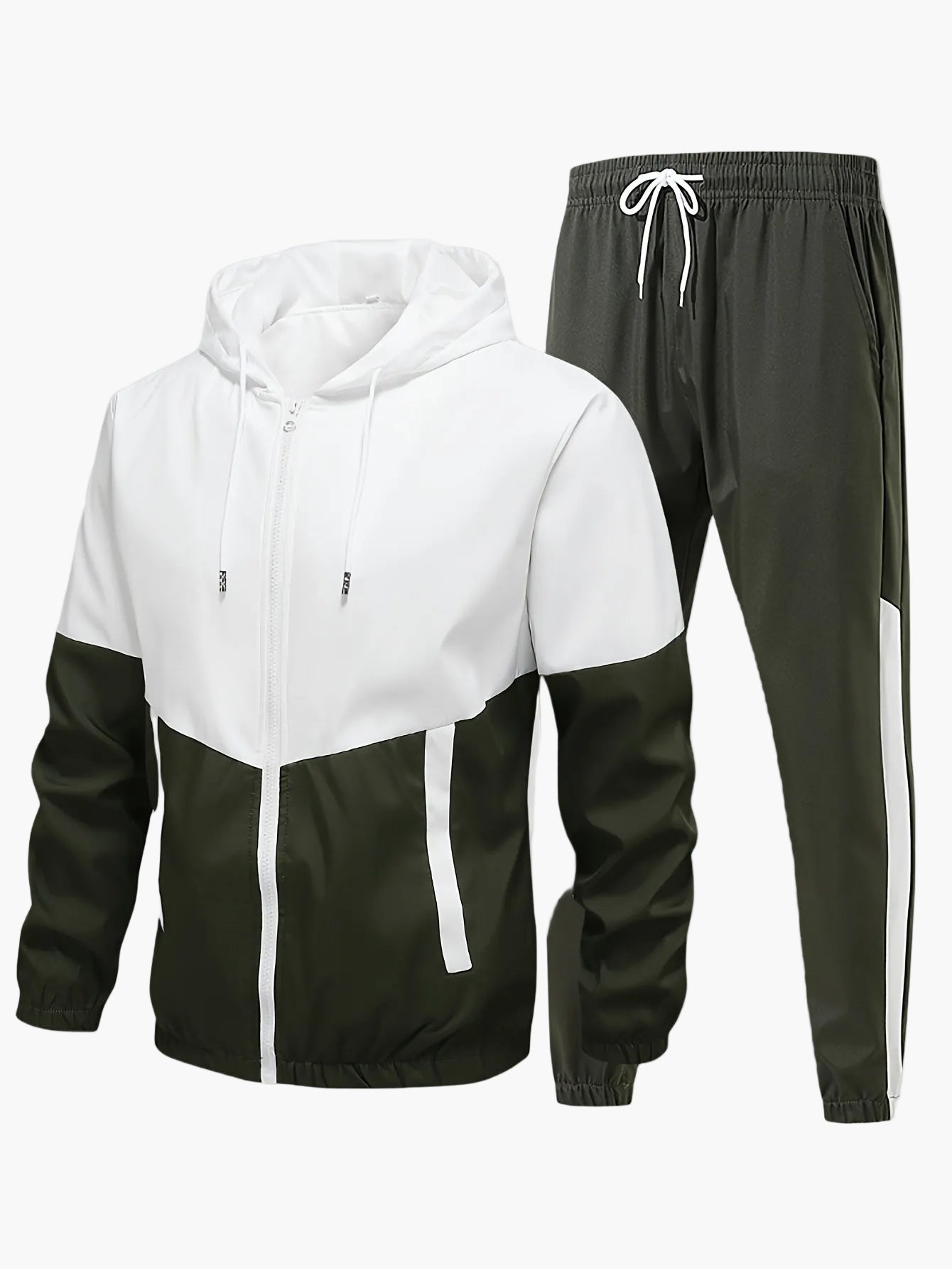 Herren Trainingsanzug Sportlich Zweiteiler Freizeit Jogginganzug mit Kapuze